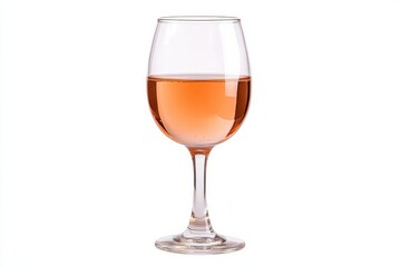 Sparkling ros in a sleek glass on a clean white background highlighting its elegant color and clarity