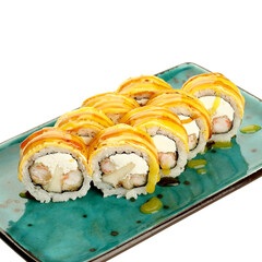 sushi rolls on a plate