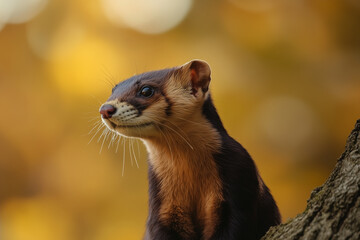 close up of a ferret