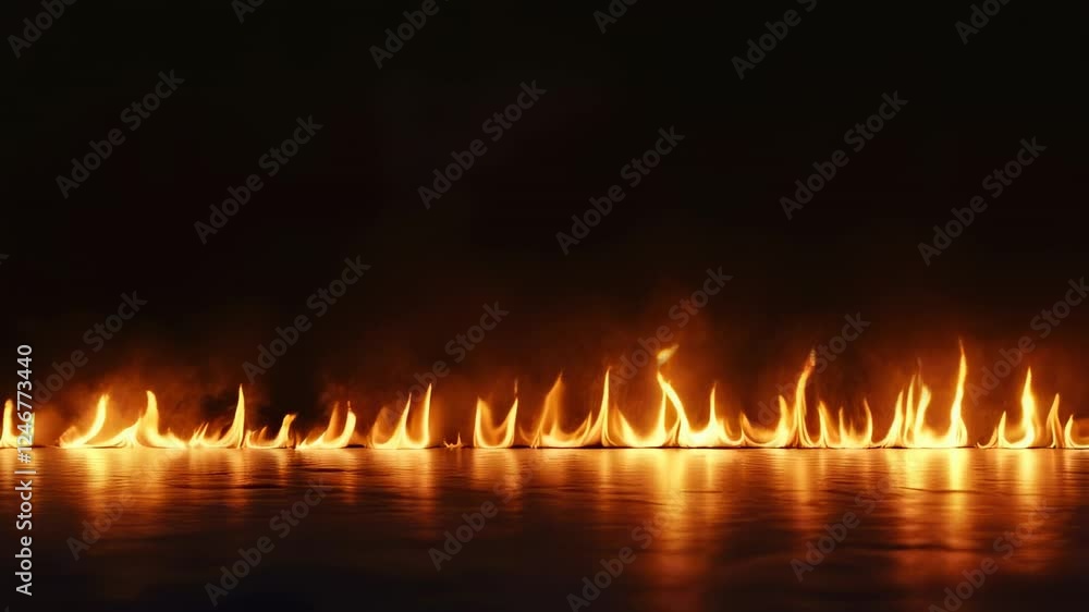 Poster intense flames dancing and swirling create a mesmerizing spectacle, casting a vibrant glow on a poli