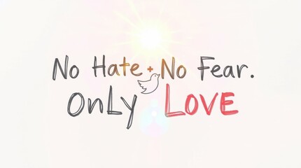 No Hate No Fear Only Love text design for anti-discrimination campaigns and social justice education