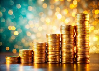 Growing Economy: Stack of Coins Representing Financial Growth and Prosperity