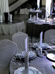 table set for a wedding reception