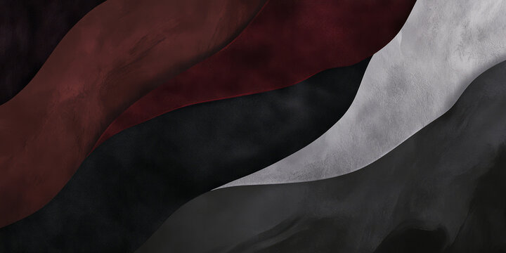 A moody abstract design with three colors--charcoal black, stormy gray, and deep burgundy--blending together in smooth, swirling patterns. This sophisticated background is ideal for elegant branding