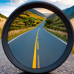 Itinerary journey roadmap blurry camera lens