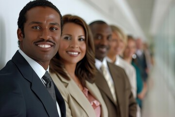 Obraz premium Varied Group of Informal Business Professionals Against a White Background