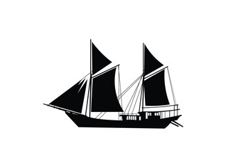 sailing ship isolated on white