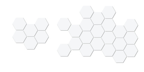 Abstract technology white geometric hexagon on transparent concept design honeycomb shape vector. 