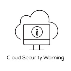 Cloud Security Warning Icon – Potential Risk in Cloud Infrastructure