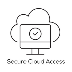 Secure Cloud Access Icon – Verified and Safe Cloud Computing