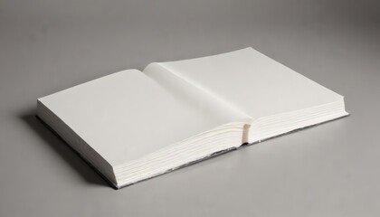 Fototapeta premium Blank pages of an open book on a neutral background, ready for your text or images