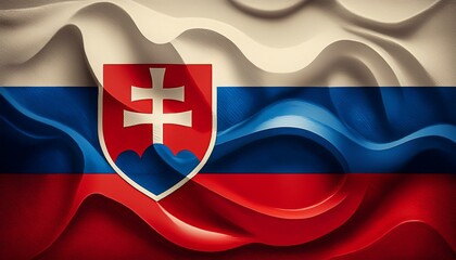 Fototapeta premium 3D Flagge Slowakei