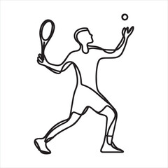 Single one line One continuous single drawing line art flat doodle sport silhouette on white background
