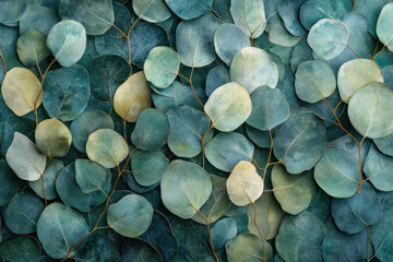 Wall of green leaves with sunlight filtering through, creating a vibrant pattern of light and shadow, nature's beauty at its most serene.