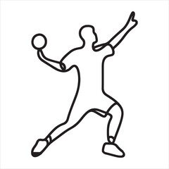 Single one line One continuous single drawing line art flat doodle sport silhouette on white background
