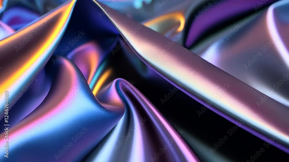 Aufkleber abstract crumpled holographic foil generating iridescent, shimmering surface with dynamic metallic c