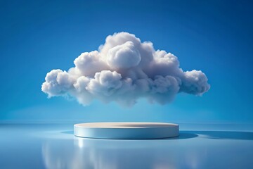 Podium for product display Mockup empty white stair for award. Round pedestal and winner.