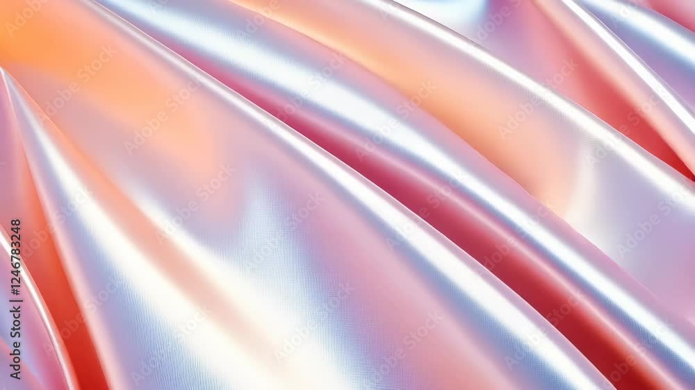 Poster abstract crumpled holographic foil generating iridescent, shimmering surface with dynamic metallic c