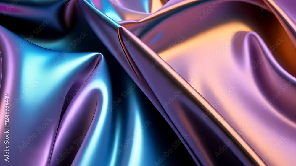 Aufkleber abstract crumpled holographic foil generating iridescent, shimmering surface with dynamic metallic t