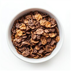 Obraz premium Chocolate Cereal Bowl Breakfast Food eat isolated as transparent background