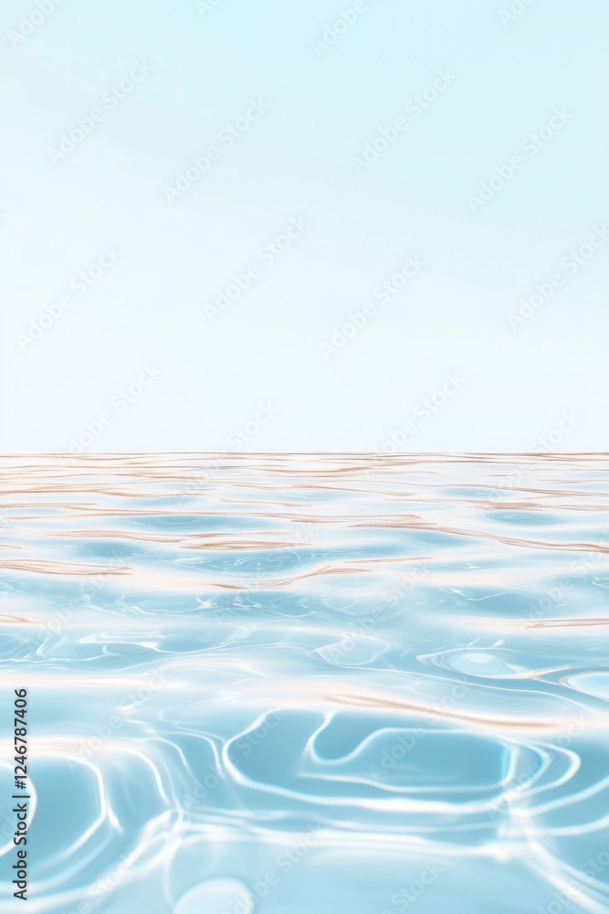 Poster reflective water body creating serene vibes with soft hues under a clear sky during daytime