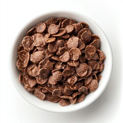 Obraz premium Chocolate Cereal Bowl Breakfast Food eat isolated as transparent background
