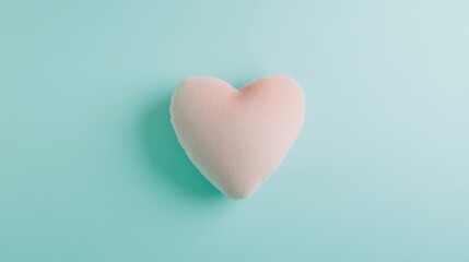 Obraz premium Cozy Heartshaped Plush Pillow Comfort Zone Product Image Minimalist Setting Top View Love Concept