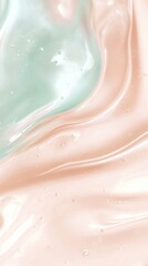 Fototapeta premium Abstract Swirling Cream: Closeup of a luxurious skincare product featuring a mix of two soft colors. The creamy consistency evokes feelings of hydration and gentle touch.