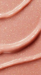 Fototapeta premium Shimmering Lip Gloss Swirl: Capture the alluring shimmer of this lip gloss with a close-up shot, highlighting the subtle sparkle and delicate swirls of the product.