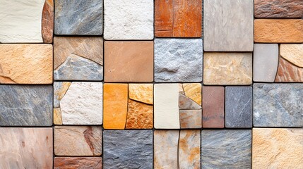 Colorful Stone Mosaic Wall Pattern