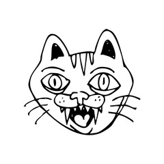 angry cat tattoo element