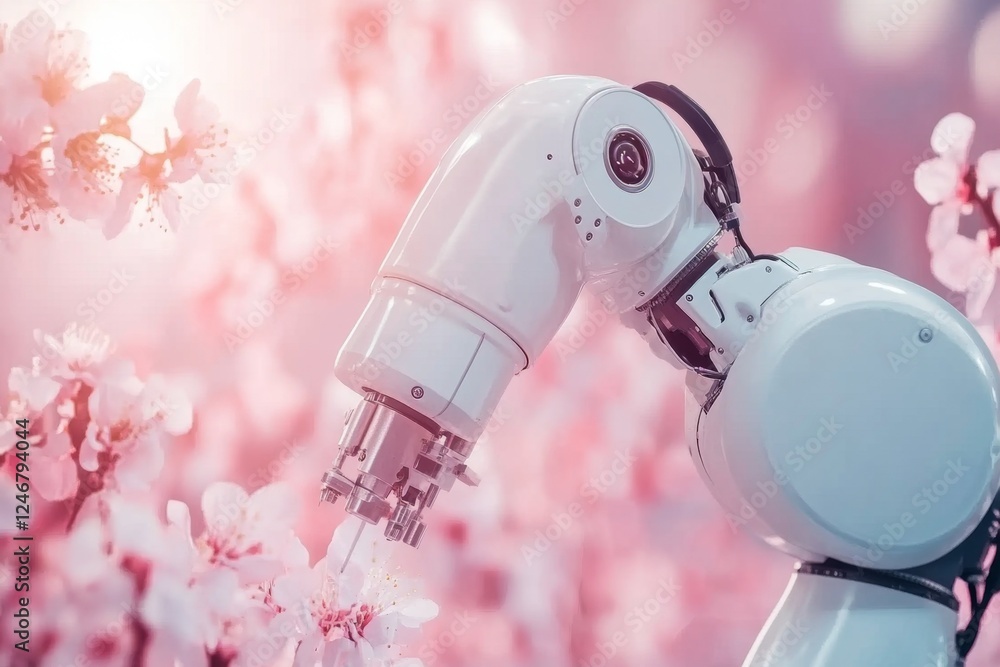 Poster A futuristic AI-driven chemistry lab where automated robots conduct experiments