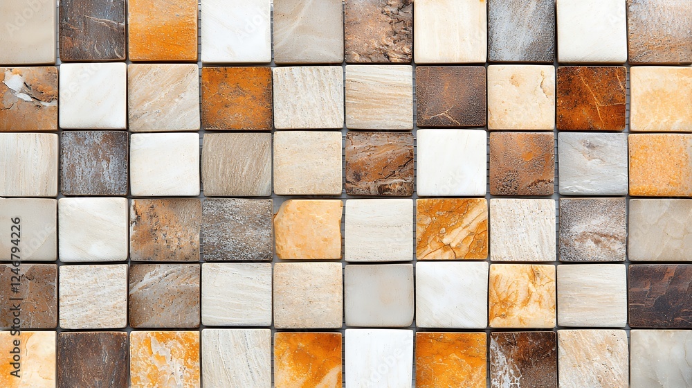 Poster Multicolored Square Mosaic Tile Pattern