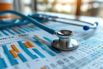 Medical examination and healthcare business graph , health insurance, Health check concept