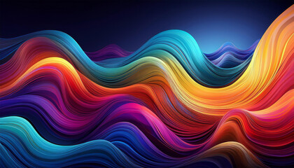 Obraz premium a vibrant abstract representation of waves showcasing colorful peaks and valleys against a dark background evoking energy and dynamism