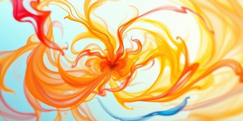 Abstract Swirling Hues of Orange, Red, and Blue in a Fluid Motion Design