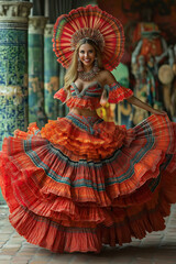 Obraz premium Photo danseurs carnaval traditionnels en costumes régionaux