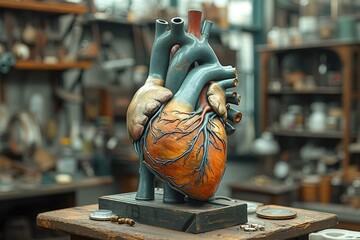 Modern medicine cardiology concept Mixed media