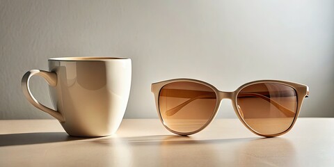 Stylish sunglasses seamlessly integrate a discreet caffeine boost for your minimalist coffee break.