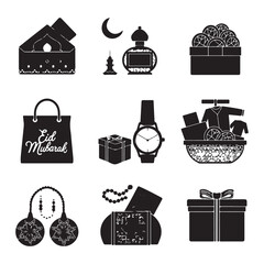 Eid Gift Silhouette – Beautiful Gift Ideas for Eid Celebration Ramadan with lentern design Background