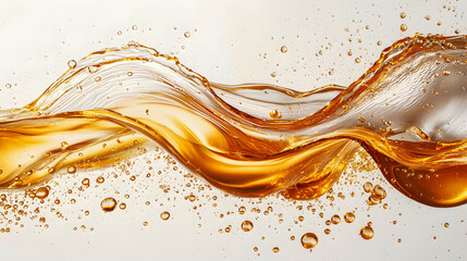 Beautiful Flowing Liquid Splash with Bubbles and Droplets in Motion