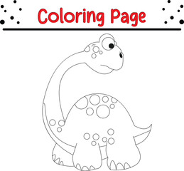 Dinosaur Coloring book page. Jungle Animal coloring page