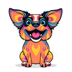 Fototapeta premium stylized psychedelic dog on a transparent background