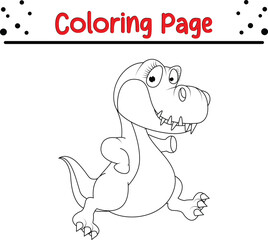 Dinosaur Coloring book page. Jungle Animal coloring page