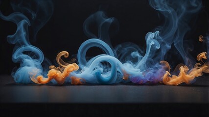 blue smoke swirl, abstract smoke, elegant texture, mystical fog, flowing waves, cinematic pattern, dark vapor, creative concept, smoky atmosphere, surreal mist