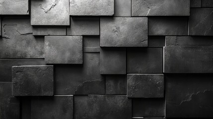 Abstract Dark Grey Stone Wall Texture Background