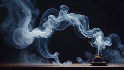 blue smoke swirl, abstract smoke, elegant texture, mystical fog, flowing waves, cinematic pattern, dark vapor, creative concept, smoky atmosphere, surreal mist