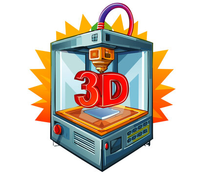 3D printer vector graphic