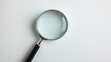Magnifying glass against white background
