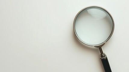 Magnifying glass against white background